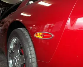 American Car Craft Side Marker Trim Satin Chevy Bowtie GML Rear Side 2pc Chevrolet Corvette 1997-2004